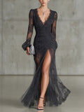 Tessa | Lace Ruched Sheer Dresss