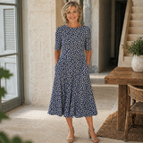 Winnie - Flared Abstract Midi Dress