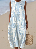 Aimee - Tropical Leaf Print Dress
