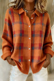 Megan™ | Plaid Button-Up Knit Cardigan