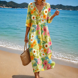 Colourful Floral Midi Dress