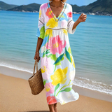 Colourful Floral Midi Dress