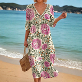 Elegant Floral Beach Dress