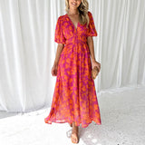 Luna - Modern Floral Midi Dress