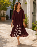 Margaret | Layered Floral-Panel Dress