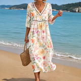 Beach Dress with Delicate Roses