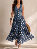 Pandora - Sleeveless V Neck Midi Dress