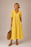 Lara - V-Neck Midi Dress