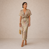Harper - Elegant Copper Midi Dress