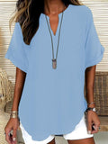 GENNEVA™ – Casual Plain Short Sleeve Blouse