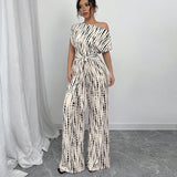 KENDI™ - Classy Wide-Leg Oblique Strap Jumpsuit