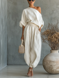 ROSALIA | ONE-SHOULDER DRAPED FLUID OUTFIT