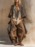 Maya | Ensemble Trois Pièces Bohème en Mélange Coton-Lin
