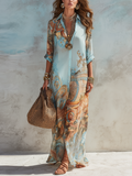 Darcie - Mediterranean Print Shirt Dress