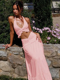 ARIYA™ – Chic Plunge Neck Summer Two-Piece Outfit