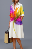 Nancy | Watercolour Bloom Shirt Dress