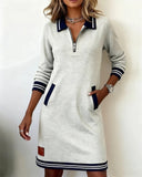 Gwen - Lapel Collar Midi Dress