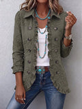 Kamberly™ | Boho-Chic Floral Embroidered Utility Ruffled Trim Jacket